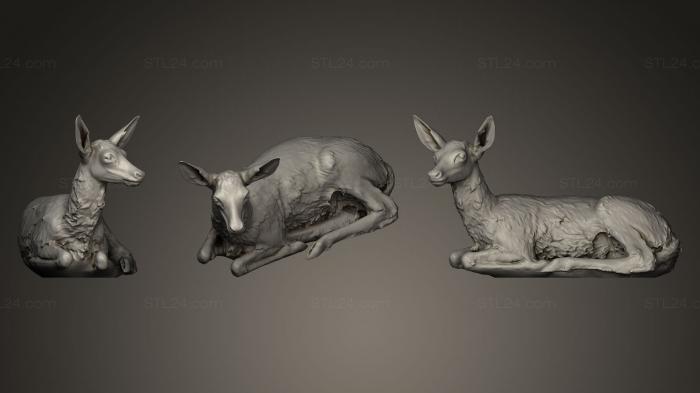 Статуэтки животных (Животное 3D лани, STKJ_0152) 3D модель для ЧПУ станка